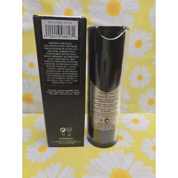 KVD Kat Von D Lock It Foundation Original 1.0 oz LIGHT 42 NEUTRAL NEW in box - Picture 8 of 9